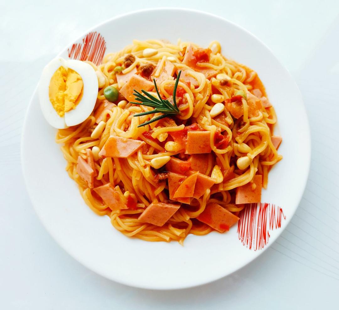 （完胜必胜客的）番茄肉酱意大利面～