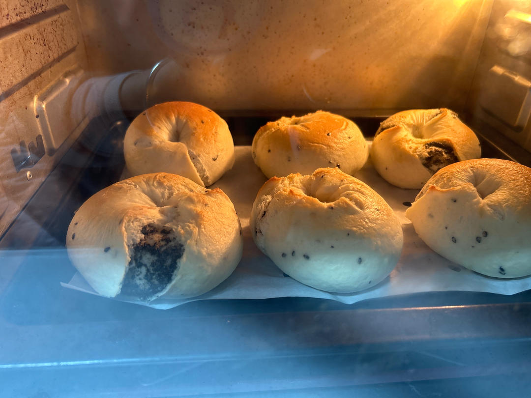 双重黑芝麻贝果🥯低油低糖巨好吃㊙️详细教程