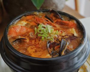 韩国草堂海鲜嫩豆腐汤的做法 步骤14