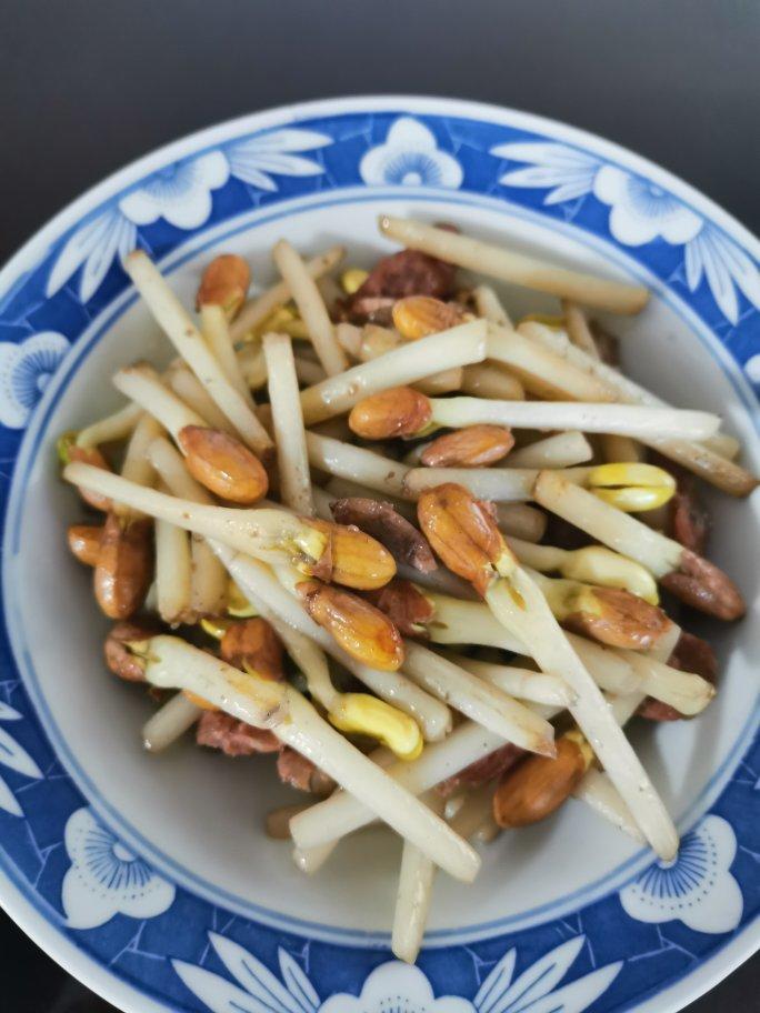 花生芽炒腊肠 超好吃