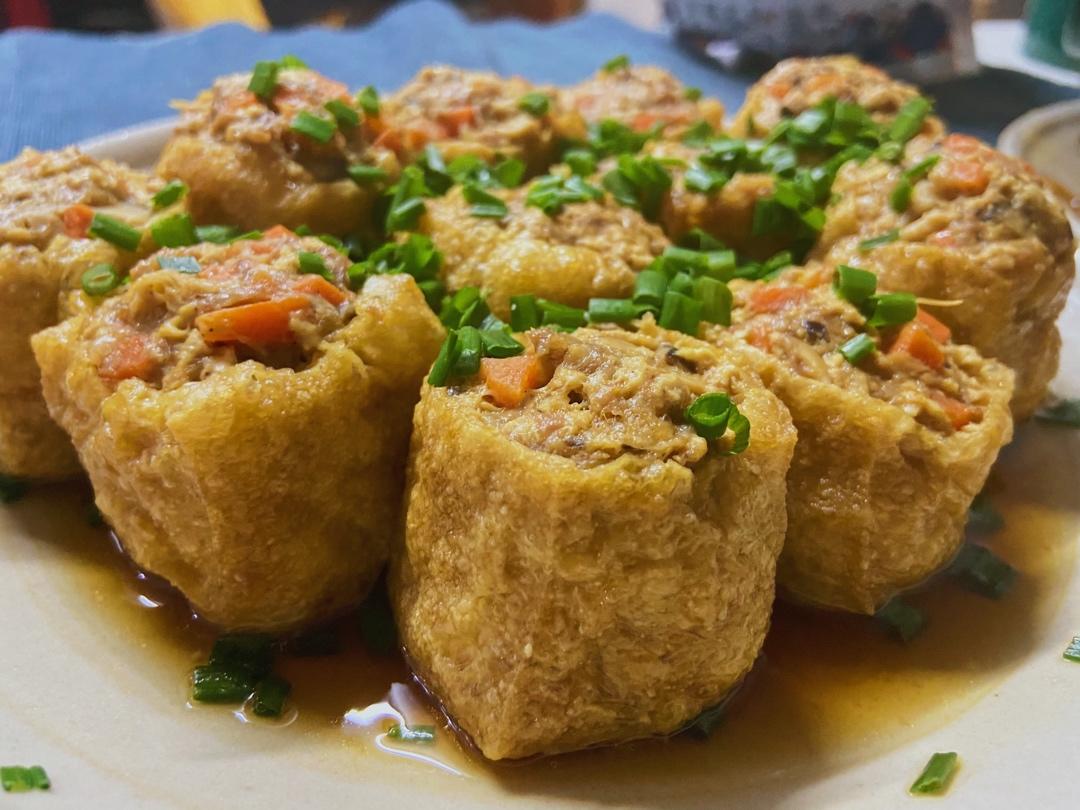 一端上桌就被秒光的时蔬肉沫酿油豆腐