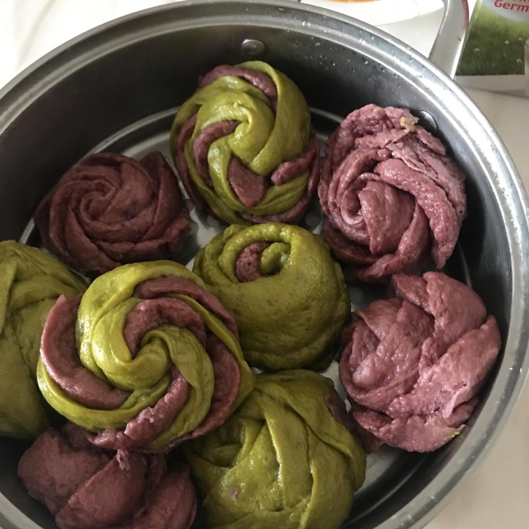 紫薯玫瑰花馒头