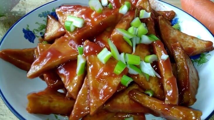 番茄酱炒豆腐的做法