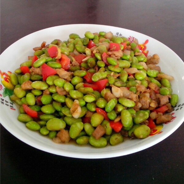 毛豆炒肉丁