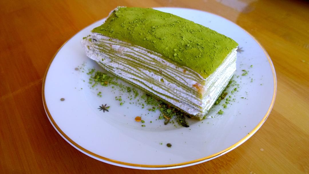美味的煎蛋糕—抹茶千层蛋糕