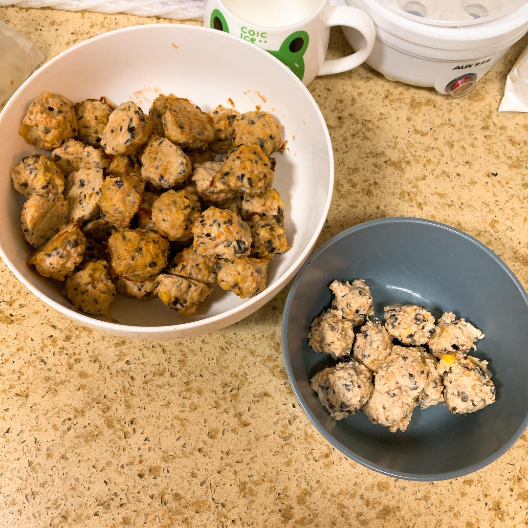 超！香蒸，有鲜鸡汁！香菇鸡胸肉丸子🍄