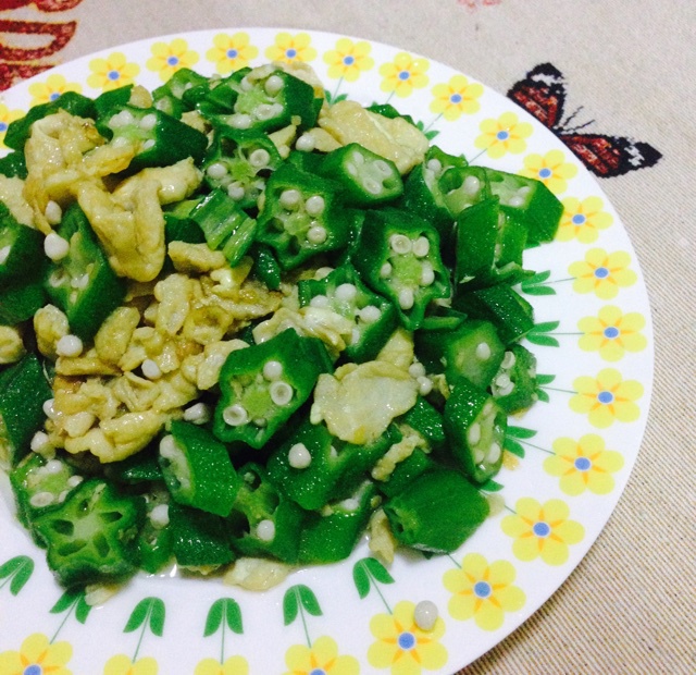 秋葵炒鸡蛋