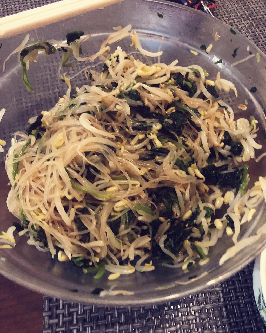 豆芽菠菜拌粉丝