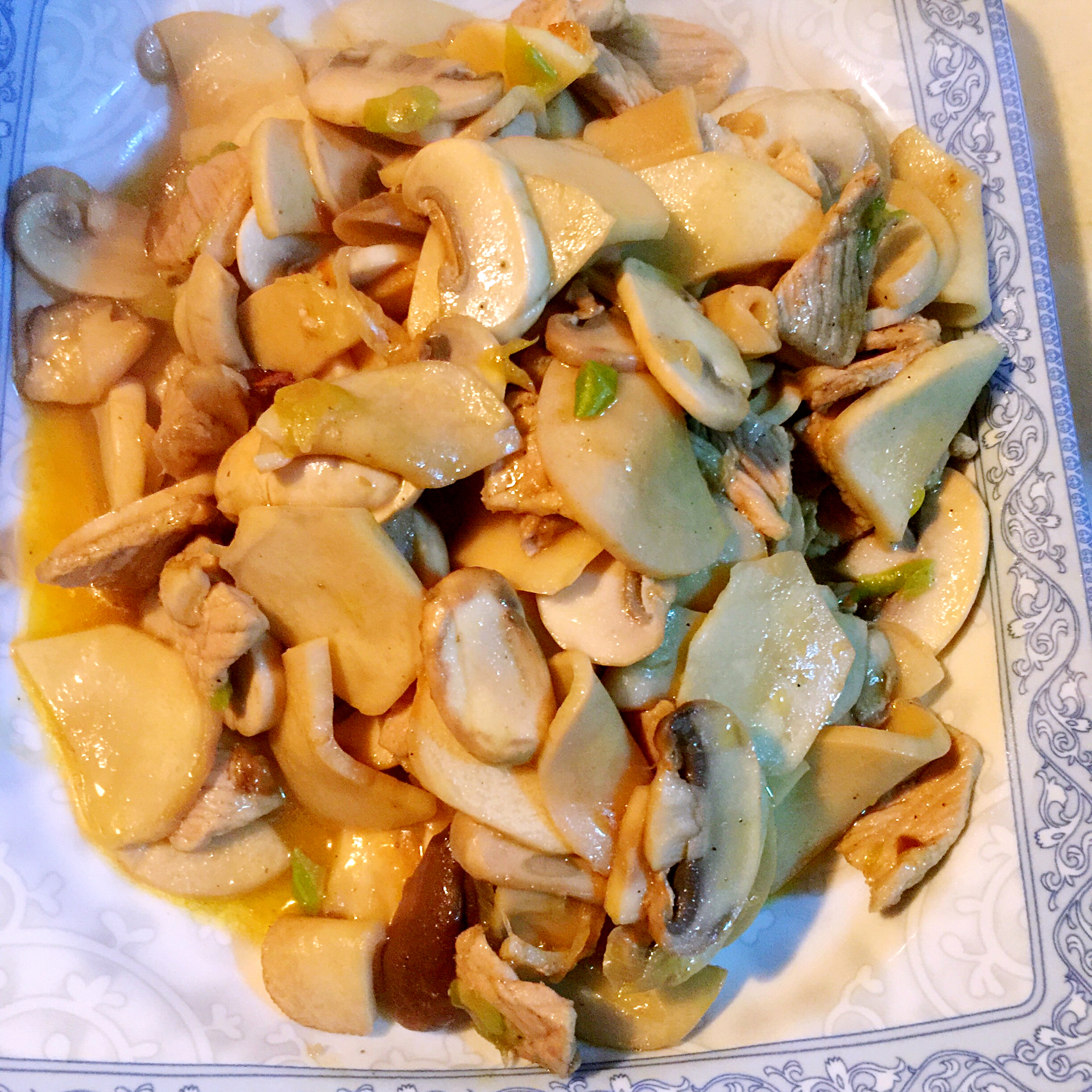 蘑菇炒肉片