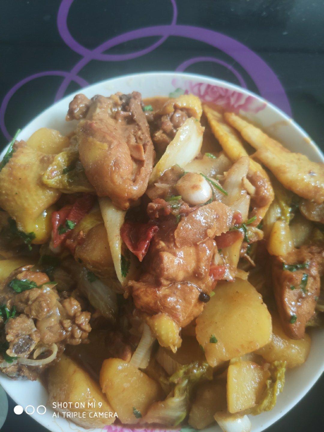 红烧鸡块炖土豆