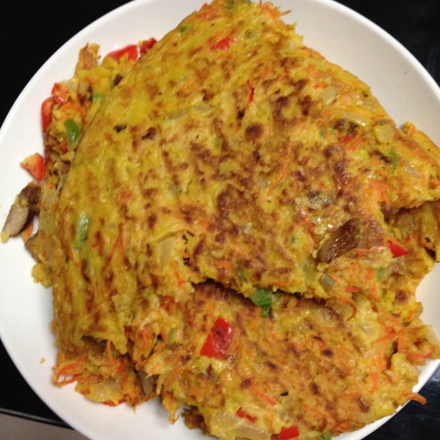 菠菜胡萝卜蛋饼