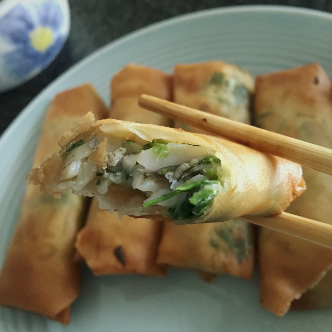 荠菜黄鱼春卷
