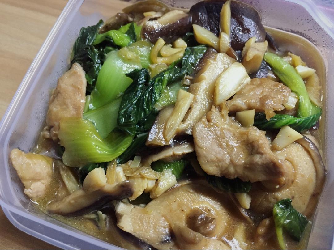 简易版香菇扒油菜