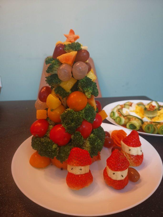 超逼真❗️高颜值🔥在家DIY水果圣诞树果盘