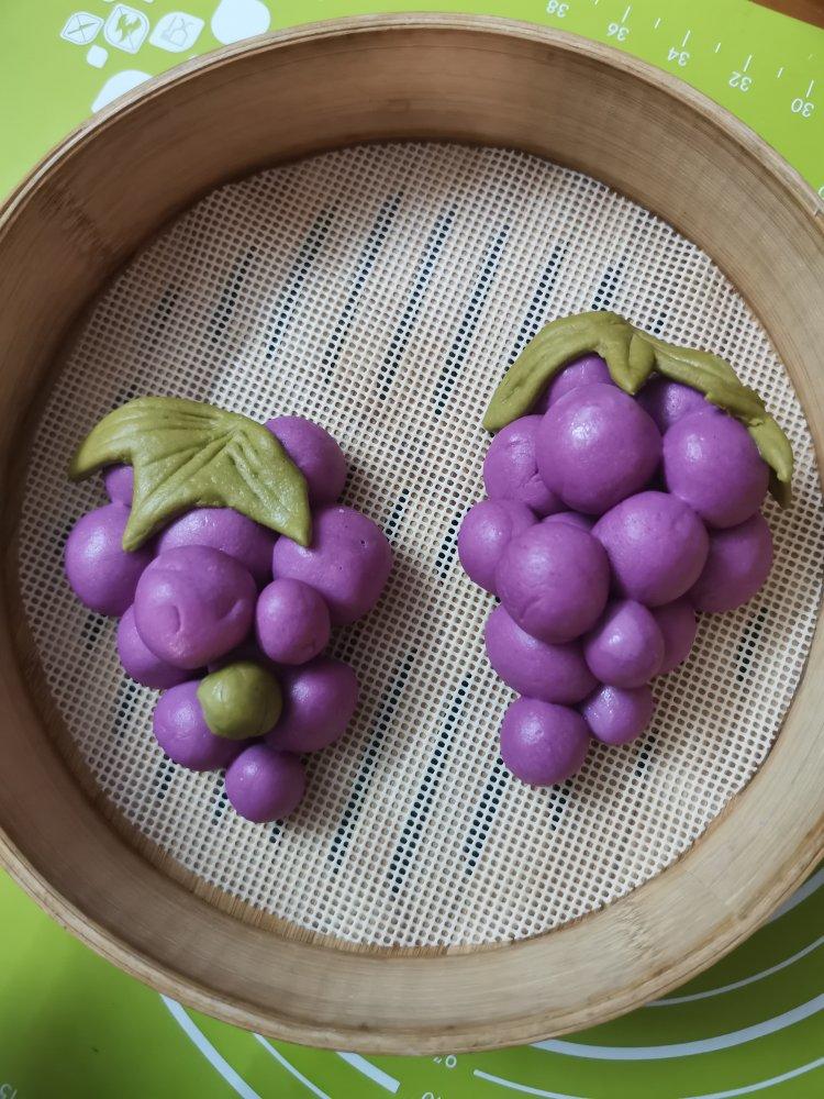 卡通馒头🍇葡萄造型牛奶馒头