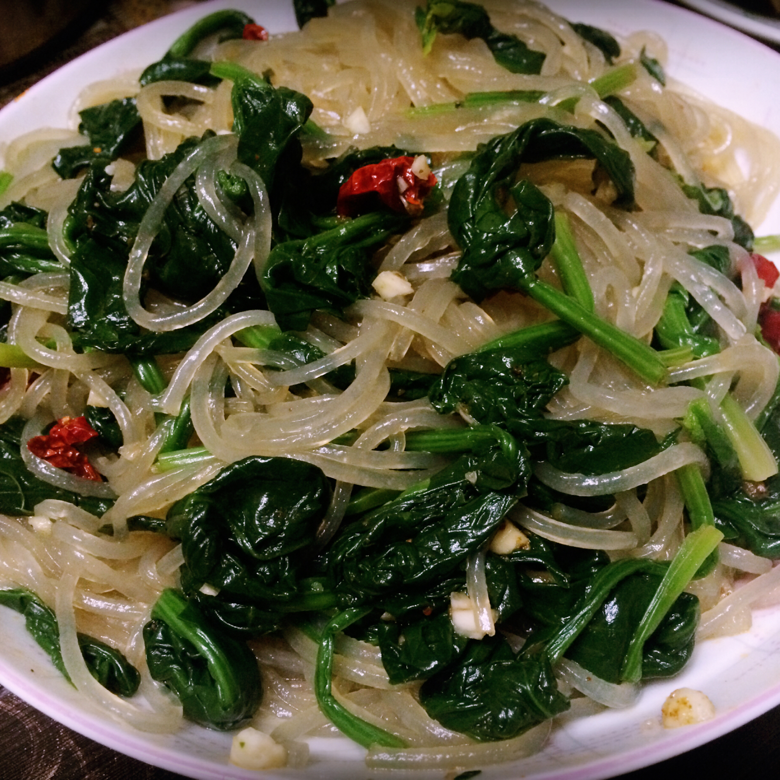 菠菜拌粉条