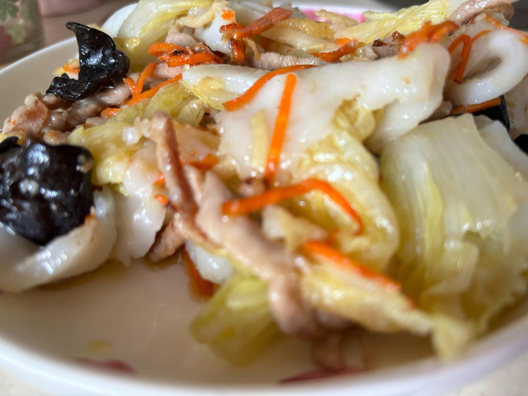 不挑锅、不焦不沾的黄芽菜肉丝炒年糕