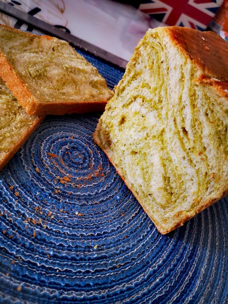 汤种抹茶大理石纹吐司（水立方模）