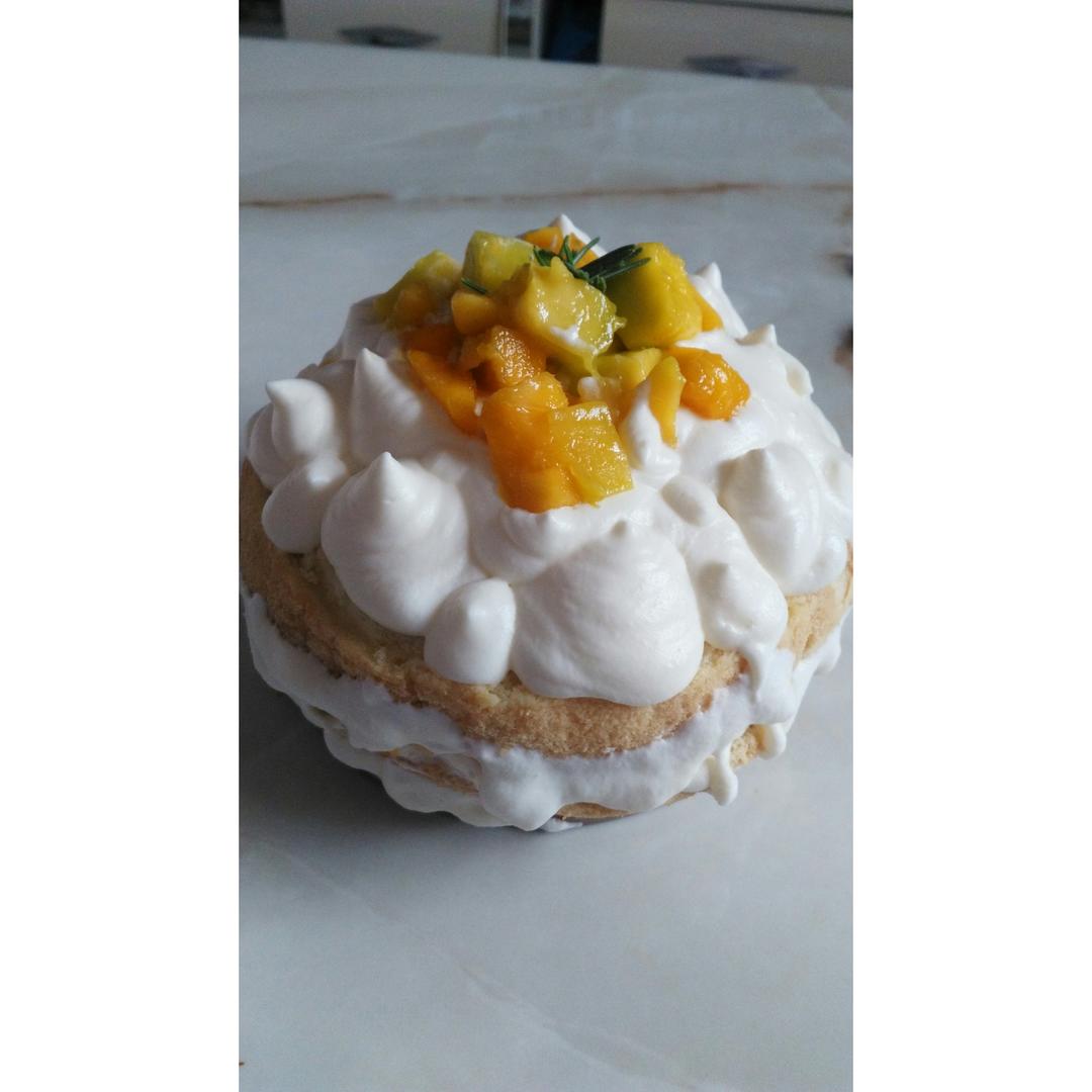 【零失败】不会裱花没关系的水果裸蛋糕 芒果裸蛋糕 完美戚风胚