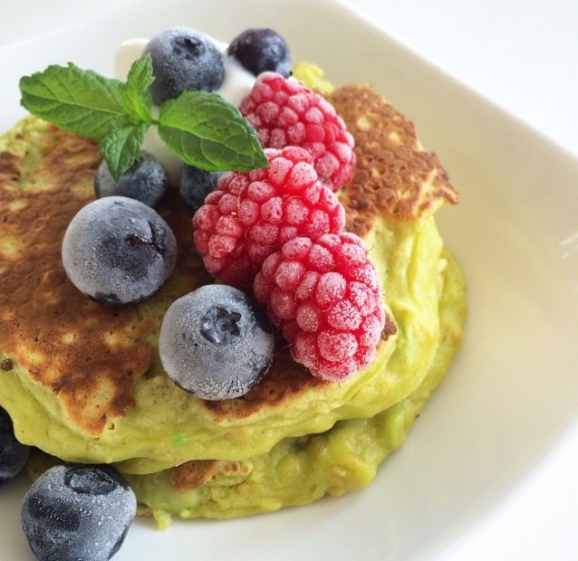 健康无油糖——伪抹茶牛油果煎饼