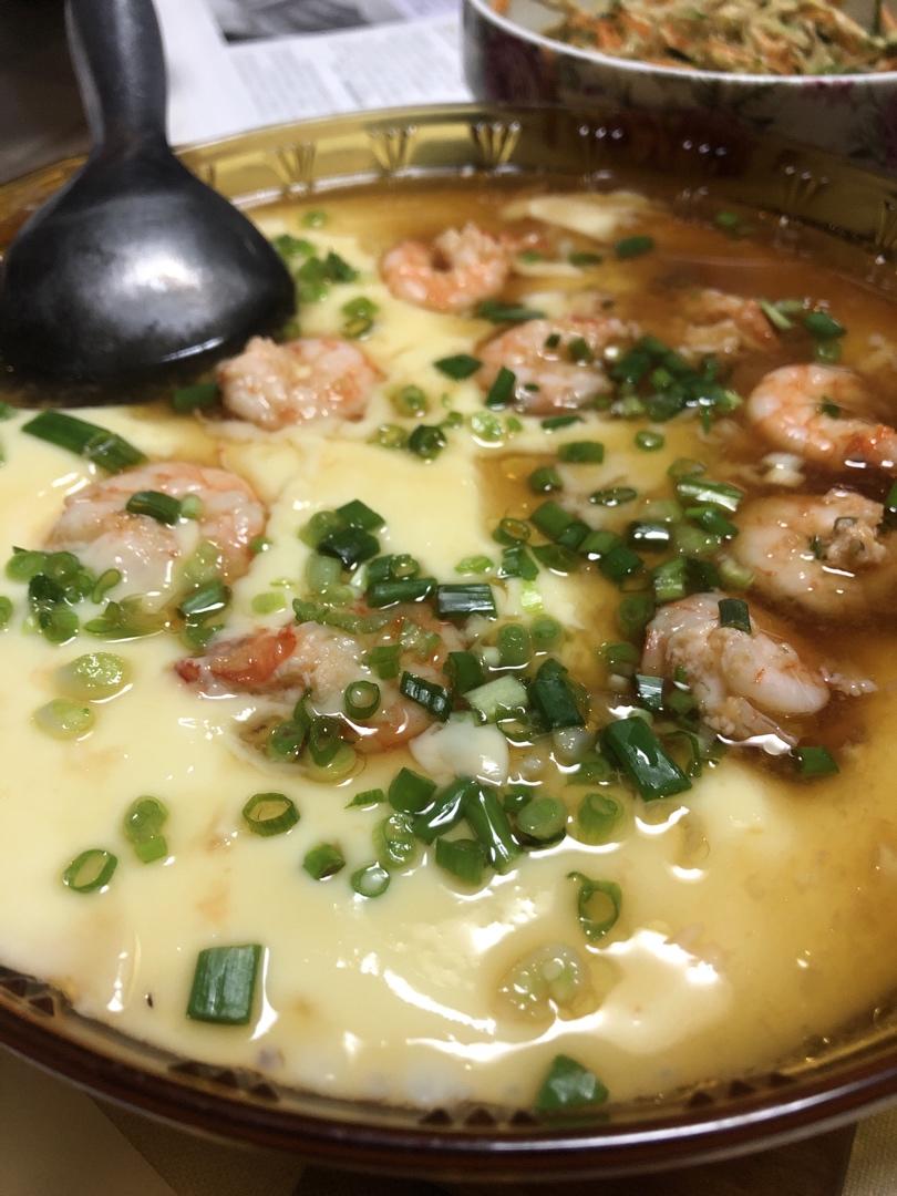 虾仁豆腐蒸水蛋