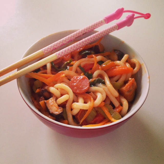 茄汁炒乌冬面
