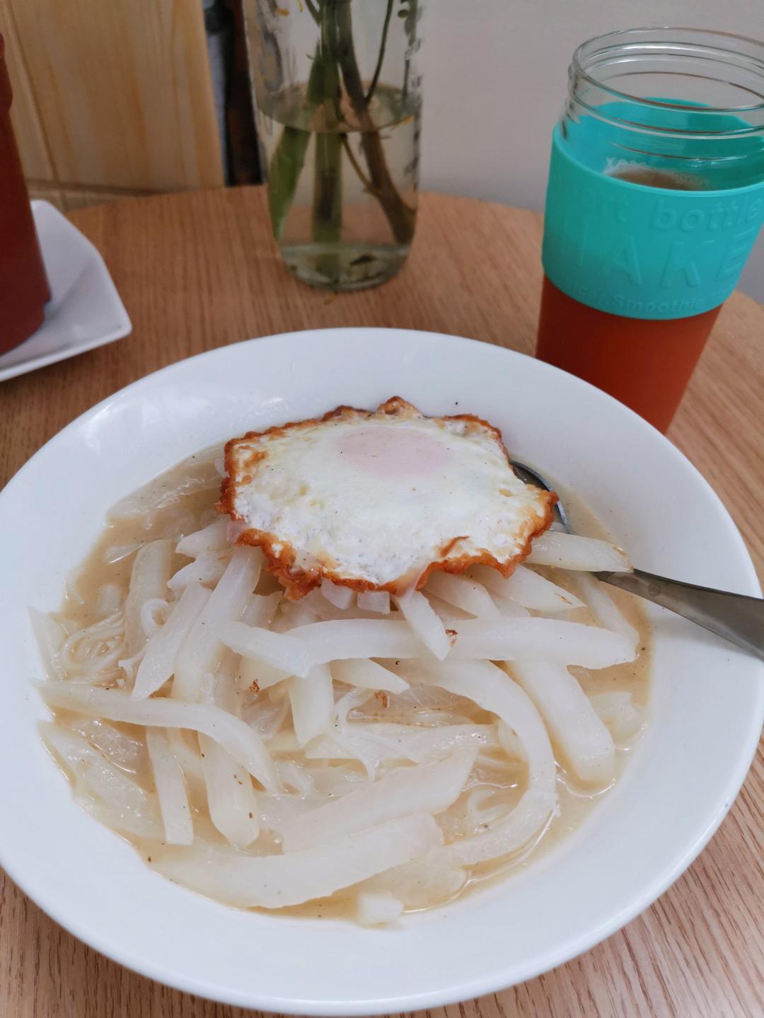 快手掉称白萝卜鸡蛋汤