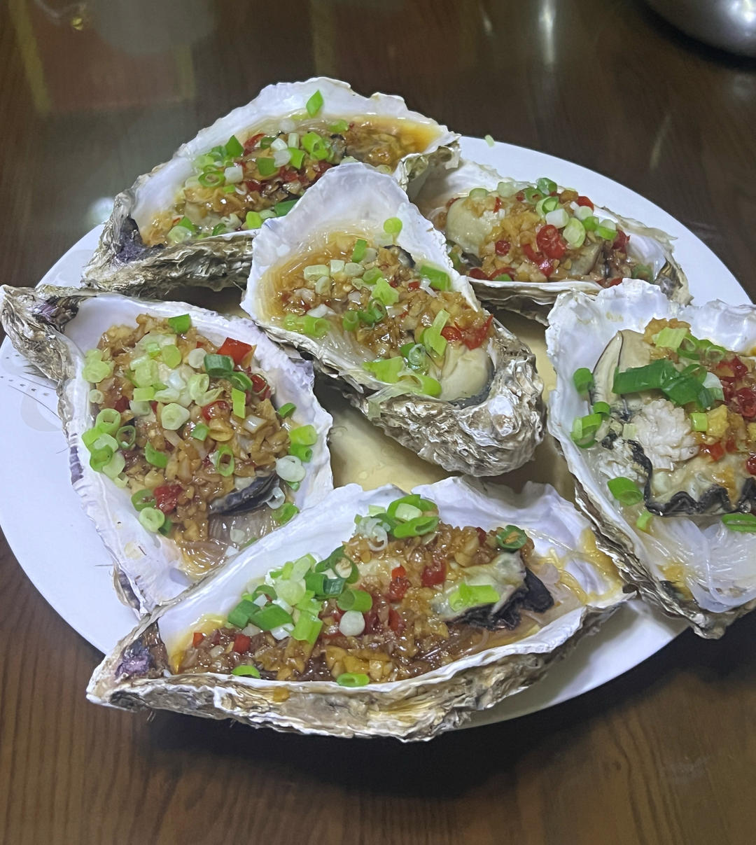 蒜蓉粉丝蒸生蚝（不用烤也很美味）