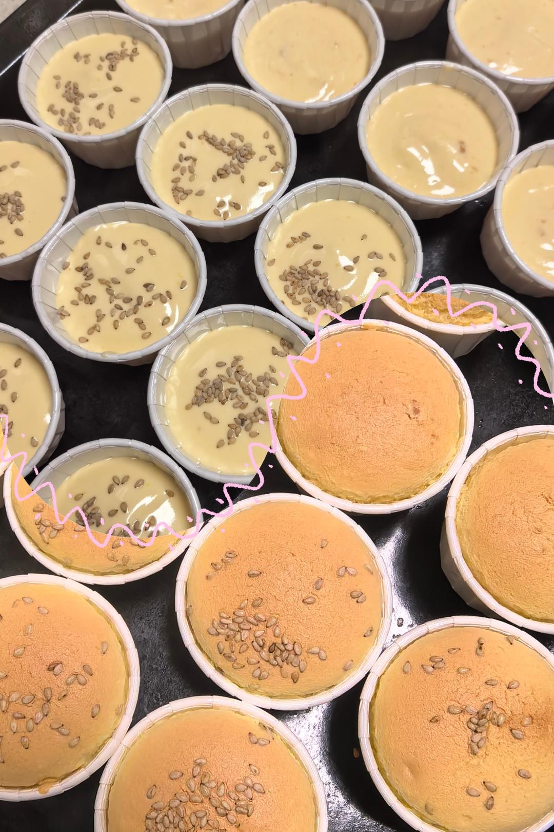 四段烘烤，纸杯蛋糕不开裂不回缩