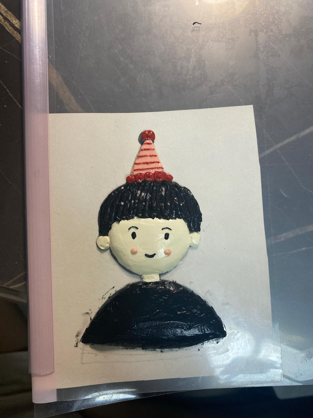 韩式简约奶油霜手绘蛋糕