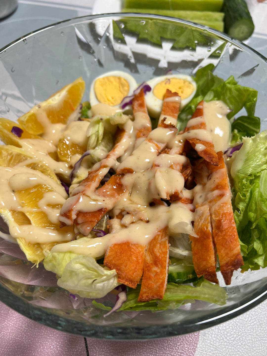 低脂低卡❗️油醋汁 ❗️鸡胸肉蔬菜沙拉