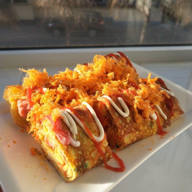 芝士爆浆玉子烧 流心拉丝奶酪厚蛋烧