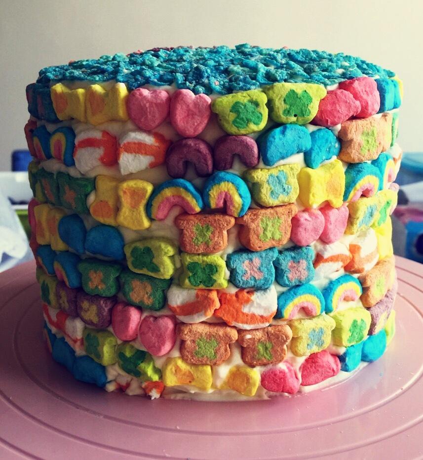 彩虹蛋糕（棉花糖及麦片装饰版）的做法 步骤8