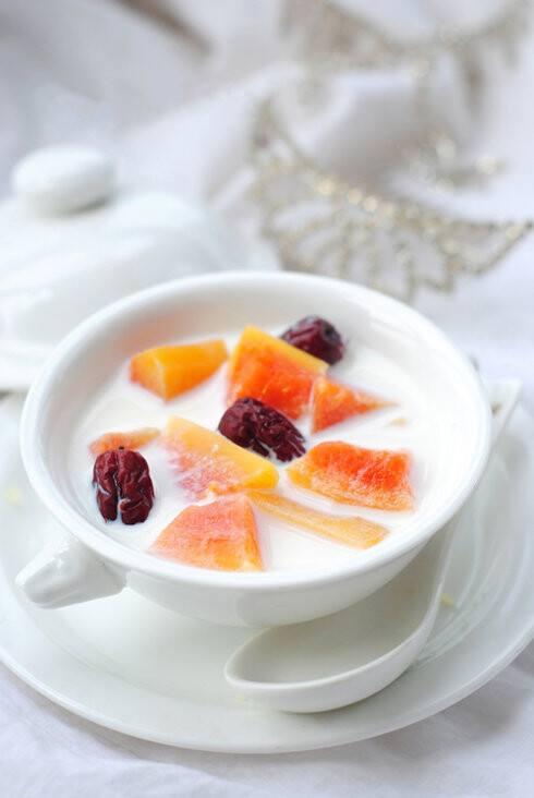 木瓜牛奶红枣汤的做法