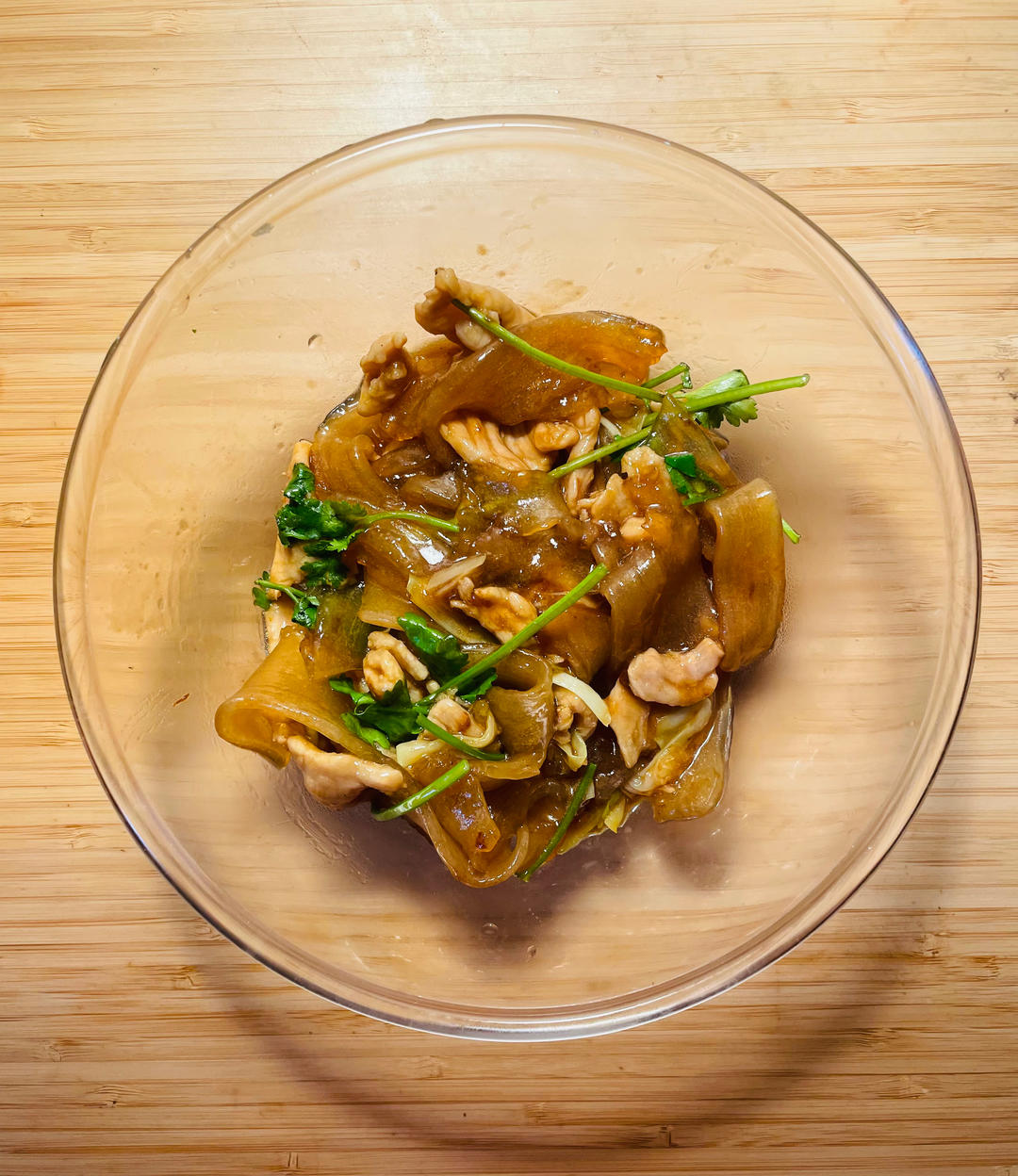 肉片炒粉皮（土豆粉)