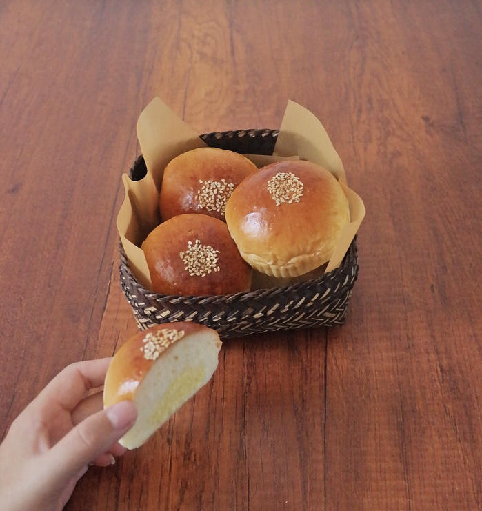温柔的“中种奶油红豆面包”