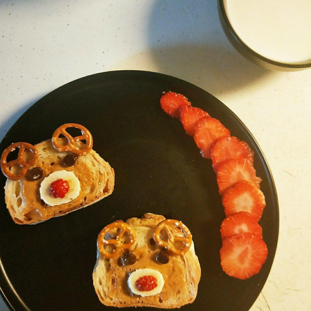 快手圣诞驯鹿花生吐司