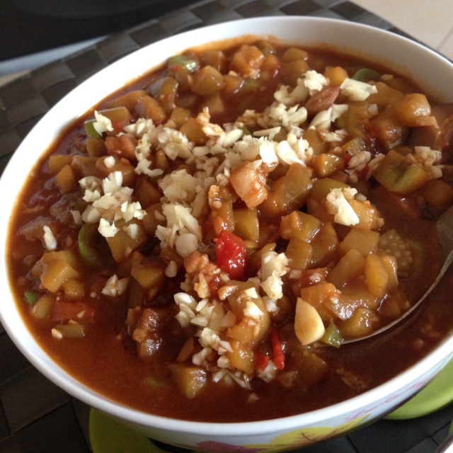 茄子肉丁打卤面