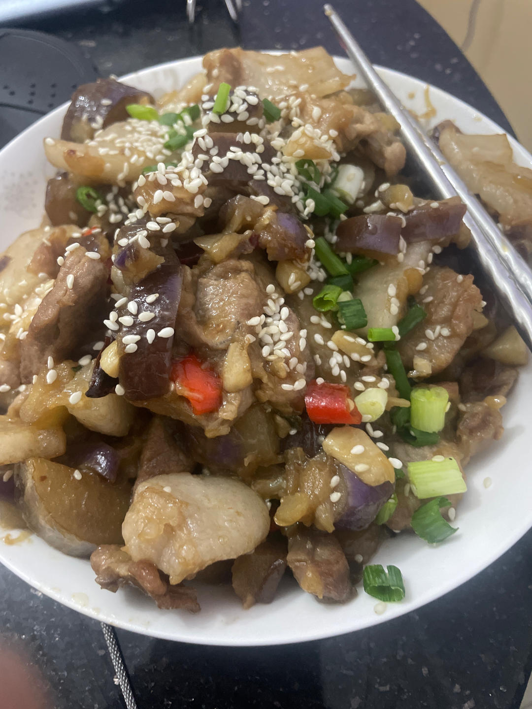 茄子炒肉