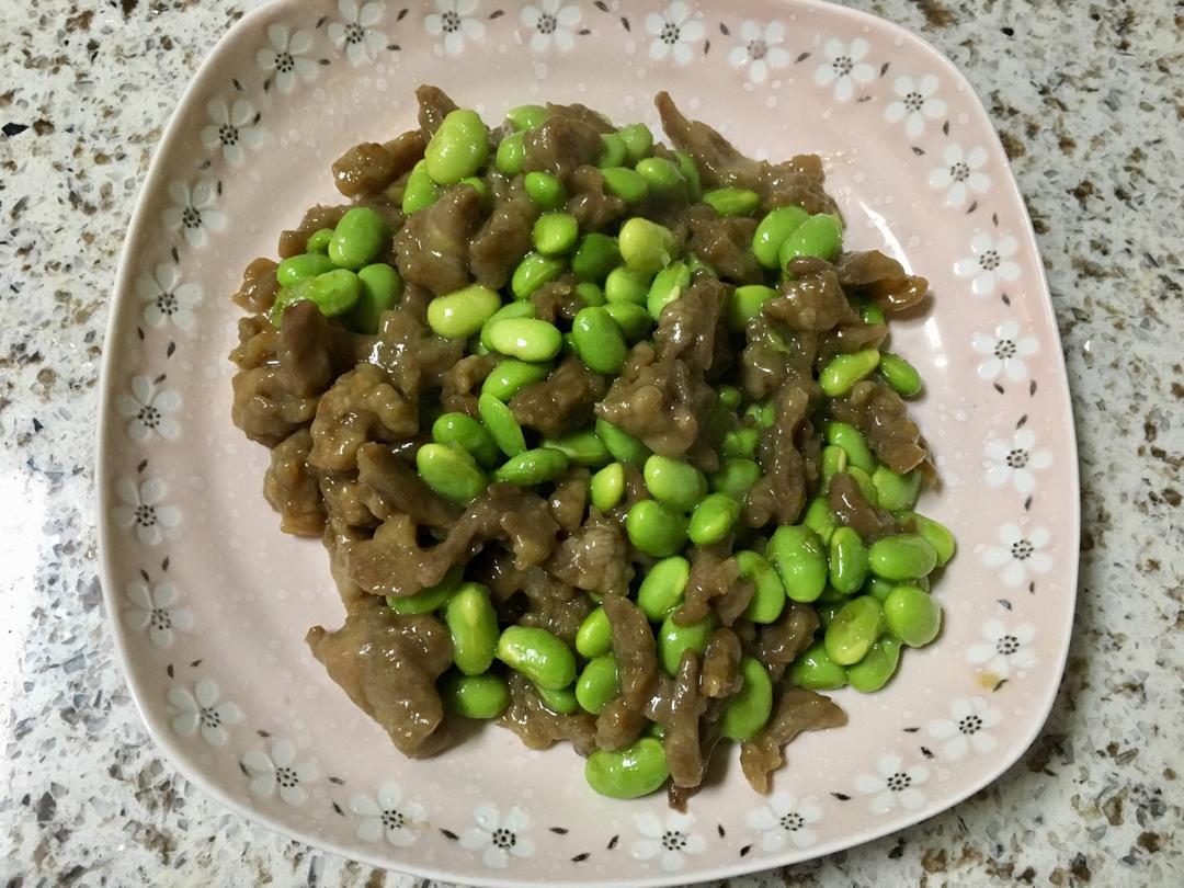 毛豆炒牛肉