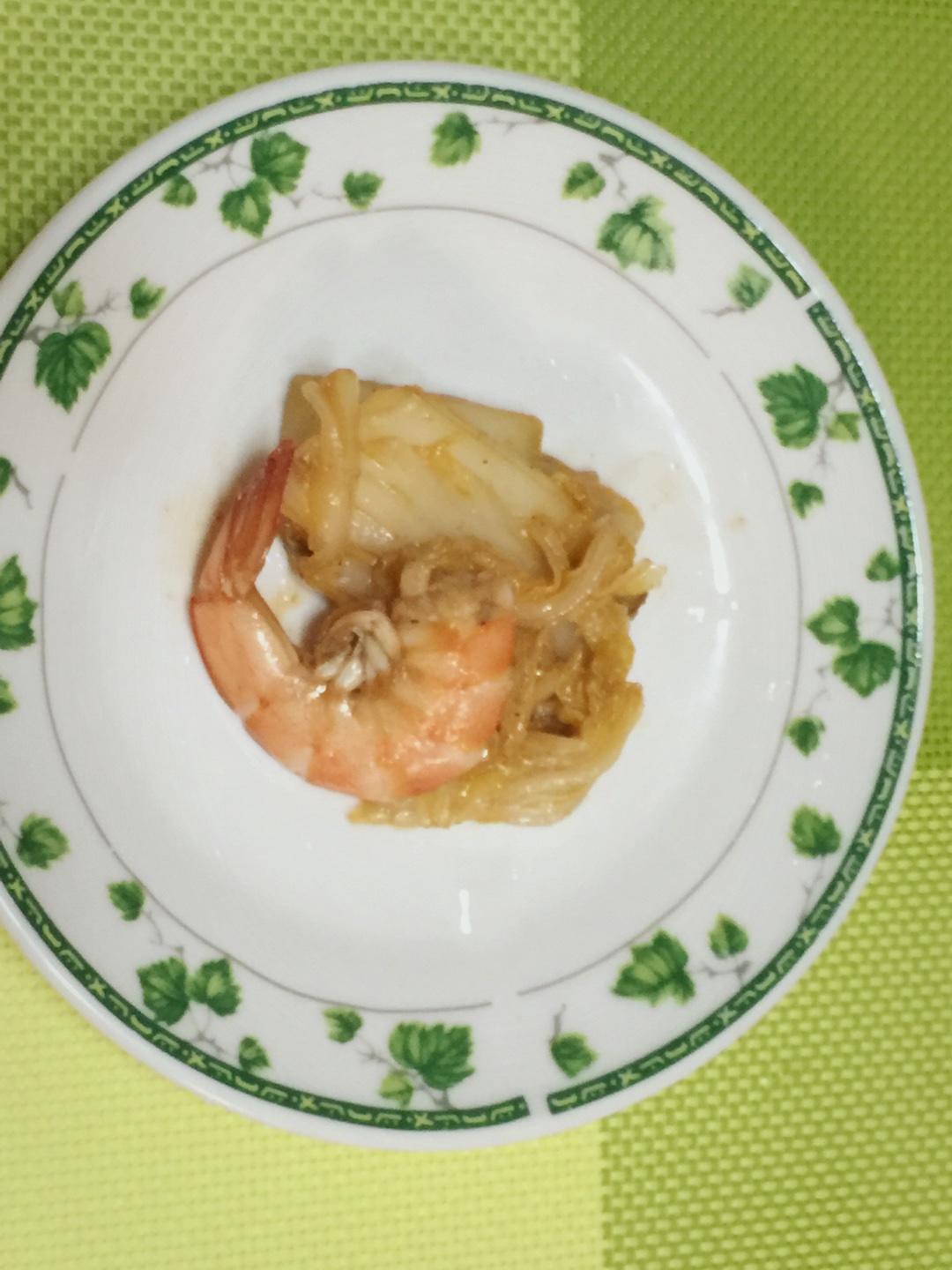 白菜炒虾（虾嫩小窍门）