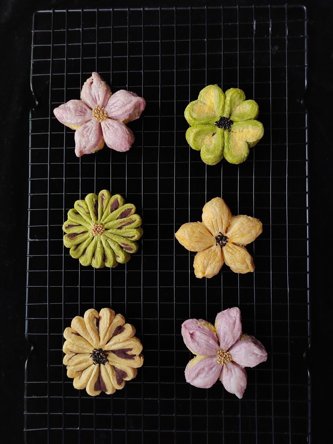 手残党版🌸桃花酥🍀四叶草酥菊花酥-不醒面 超简单