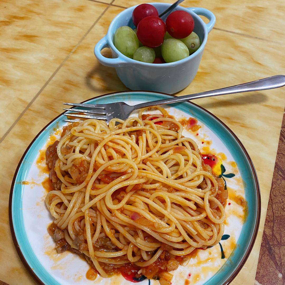 新手番茄肉酱意面