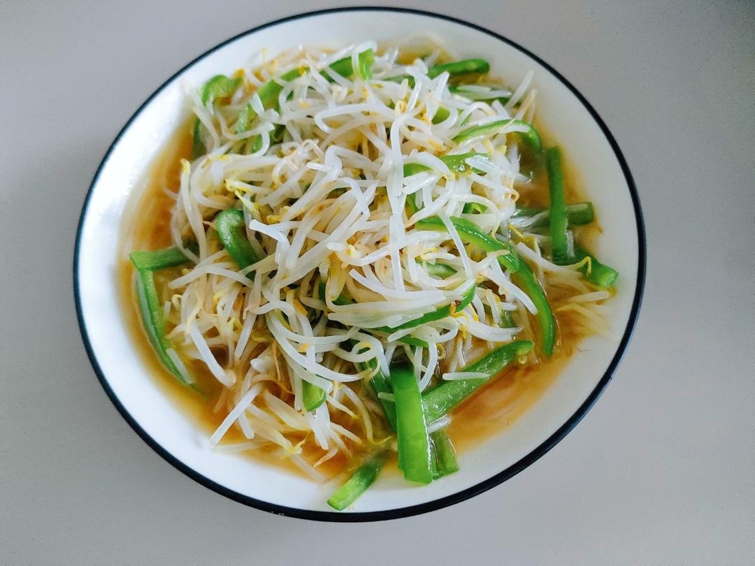 鲍汁青椒豆芽炒干丝【低脂排毒】