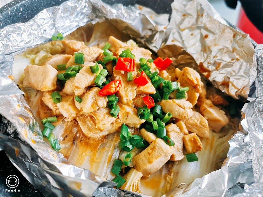 无油无水超简单减脂版锡纸金针菇鸡胸肉