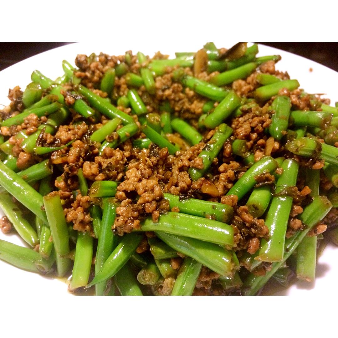 小ryan要健康做的榄菜肉末四季豆
