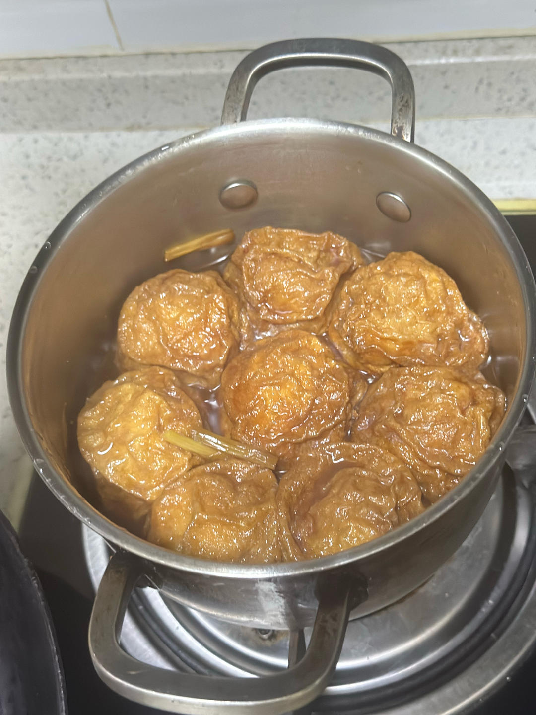 红烧油面筋塞肉