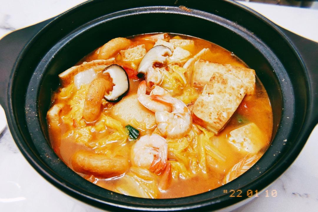 鲜虾豆腐煲