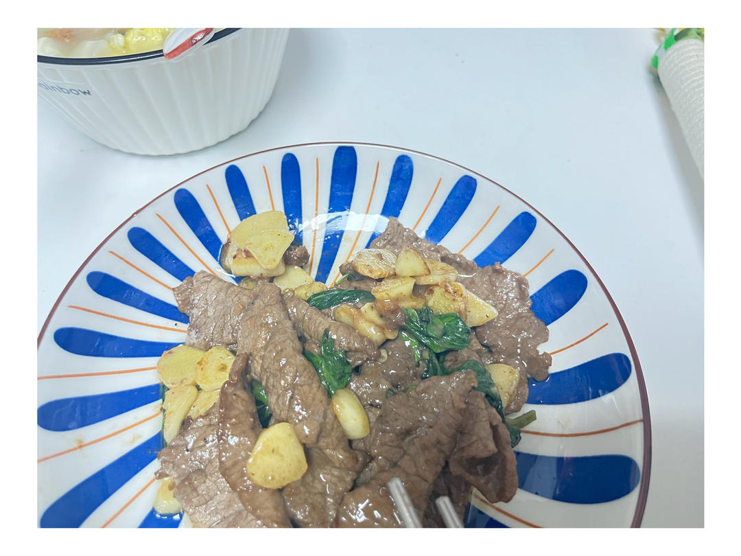 当九层塔遇上牛肉片