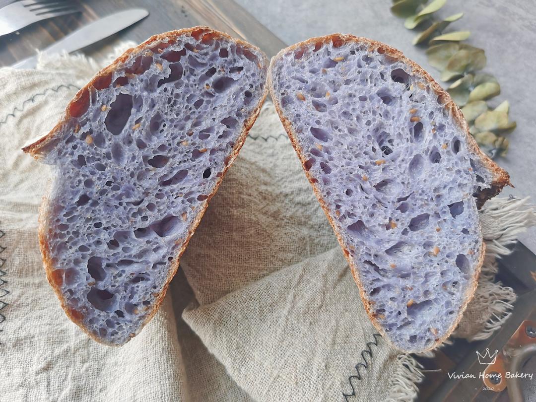 风靡INS的免揉双色开心果双料天然酵母欧包sourdough bread